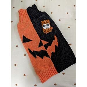 NEW Dog Sweater Halloween Jack O Lantern Pumpkin M Medium 13" X 8.5" Chenille